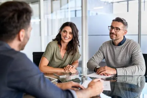 business owners insurance coverage discussion in office